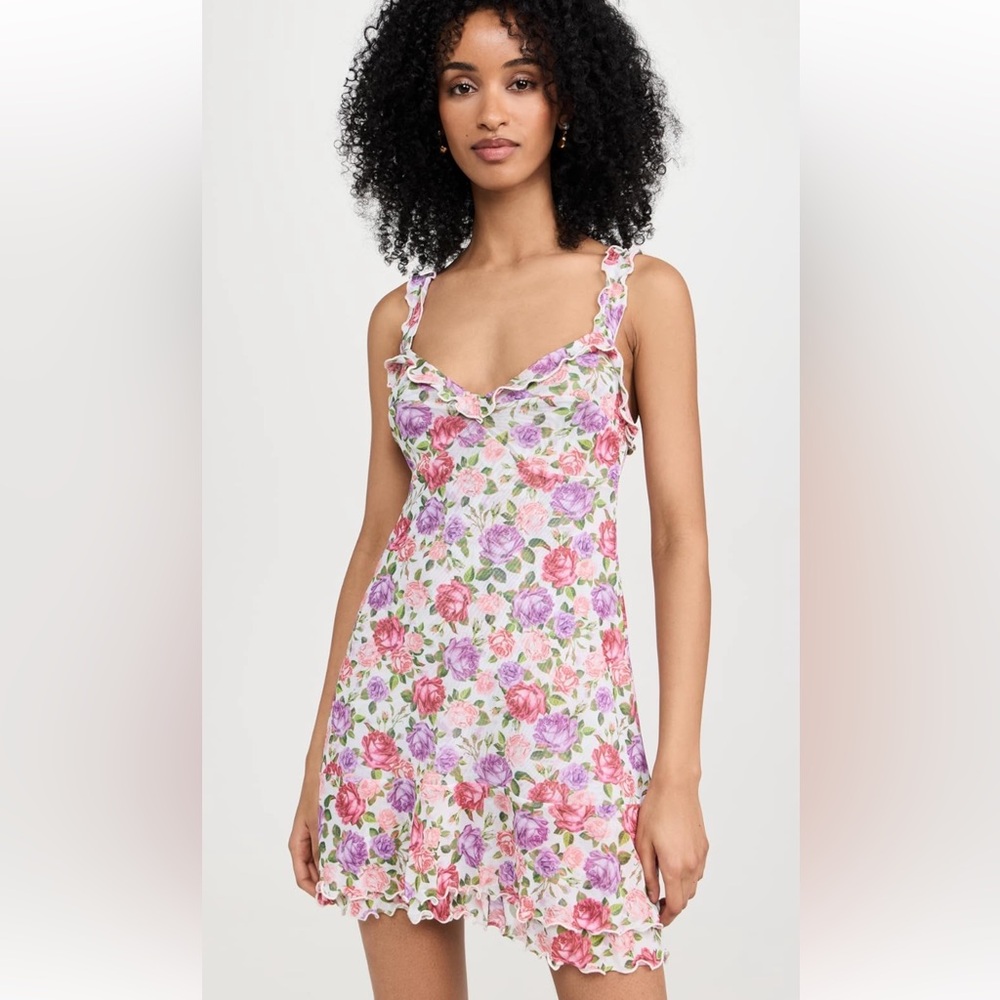 Floral mini mesh dress